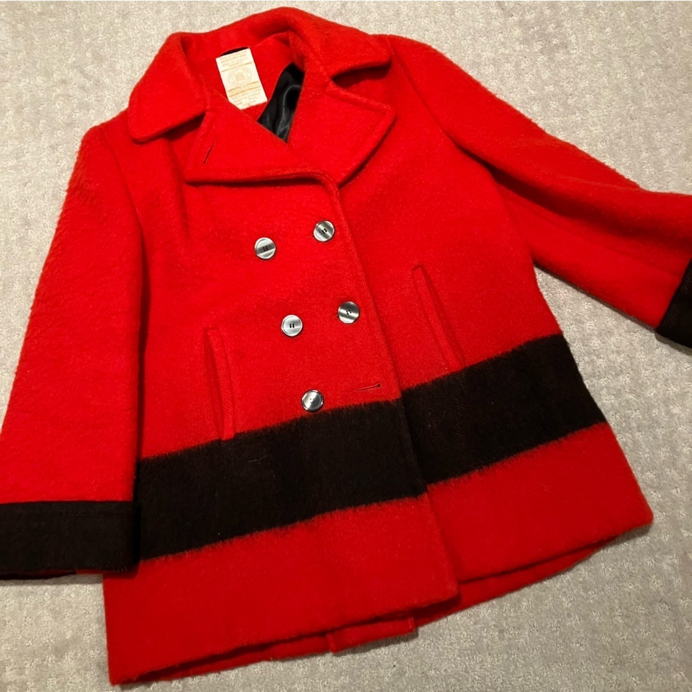 Hudson Bay HBC gorgeous vintage red / black wool jacket. EUC!